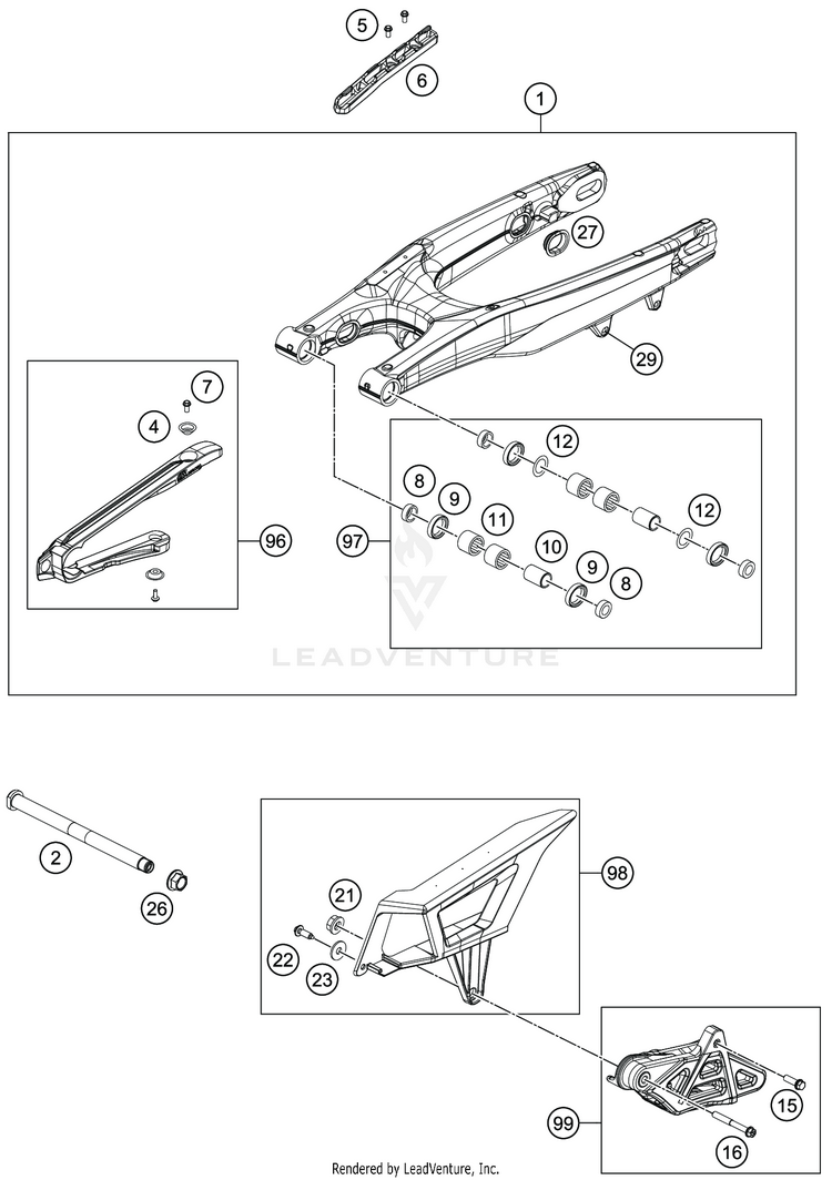 Swing Arm FE 350 CHASSIS - 2020 Schematic