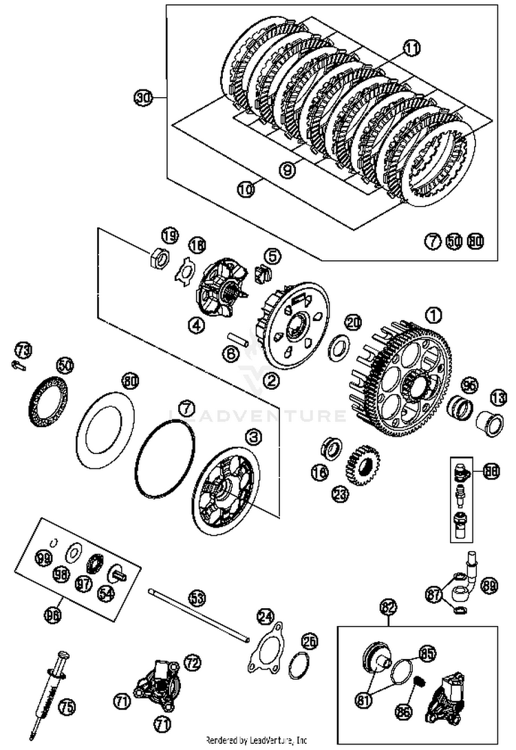 Clutch FE 350 ENGINE - 2014 Schematic