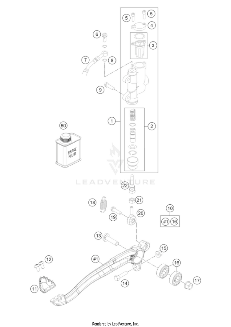 Rear Brake Control TC 85 17/14 EU CHASSIS - 2022 Schematic