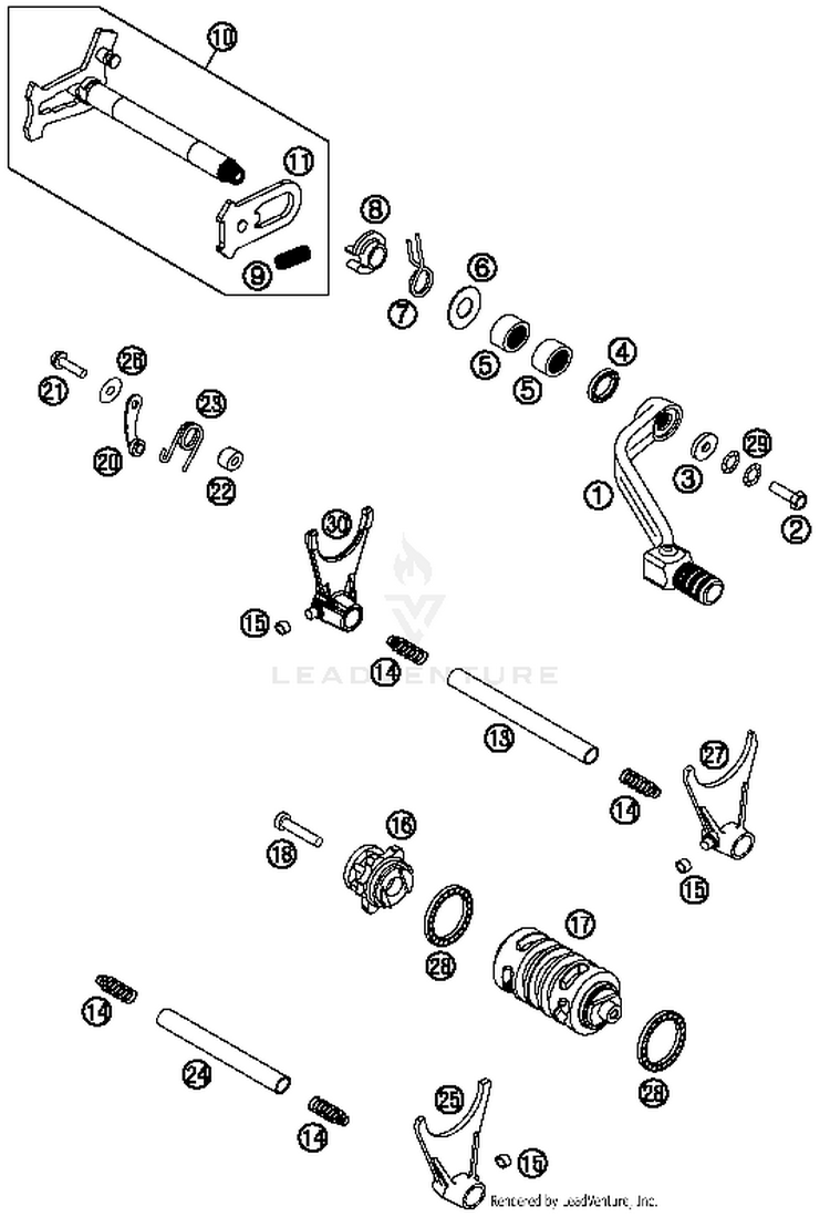 Shifting Mechanism FC 450 ENGINE - 2015 Schematic