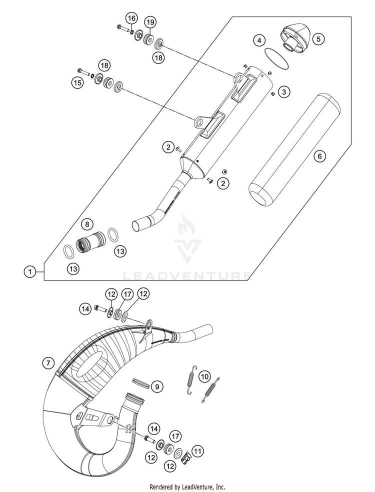 Exhaust System TC 125 CHASSIS - 2020 Schematic