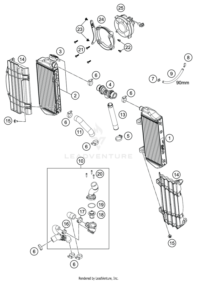 Cooling System FE 501s ENGINE - 2020 Schematic