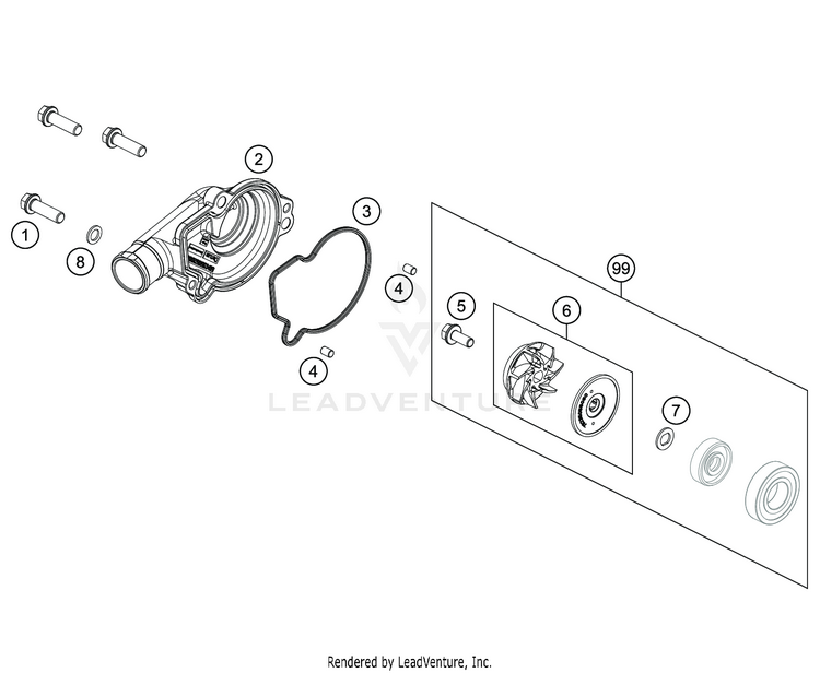 Water Pump TC 125 ENGINE - 2020 Schematic