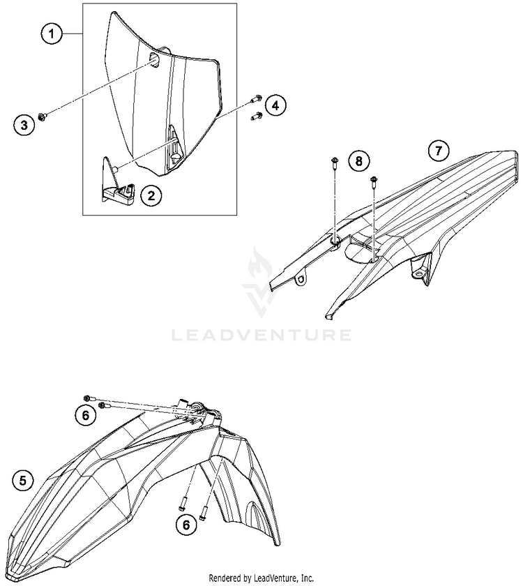 Mask, Fenders TC 125 CHASSIS - 2015 Schematic