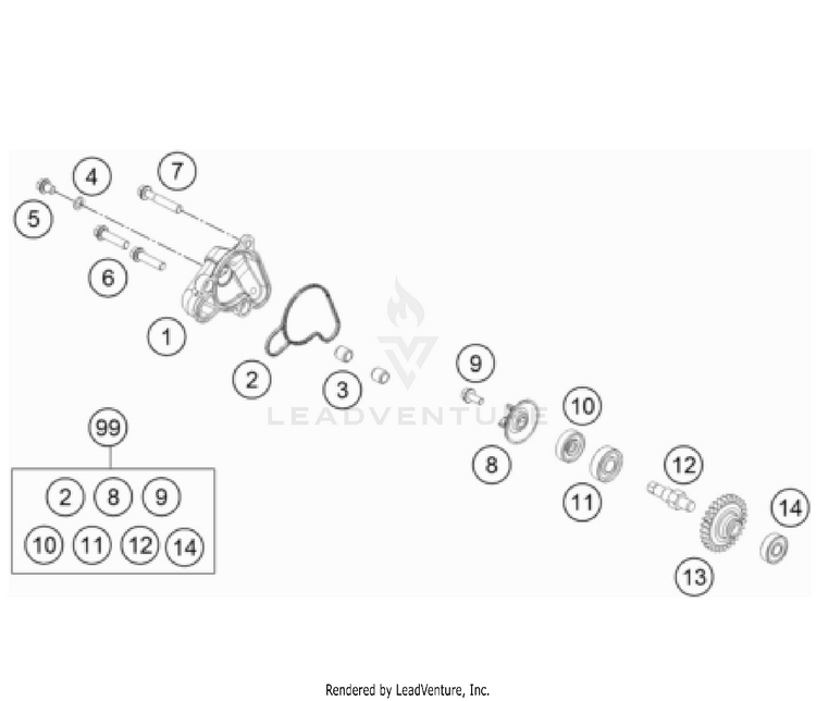 Water Pump TC 50 Engine - 2022 Schematic