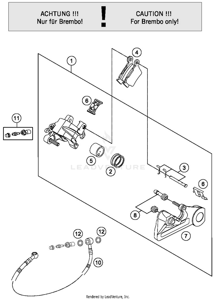 Rear Brake Caliper FC 250 CHASSIS - 2019 Schematic