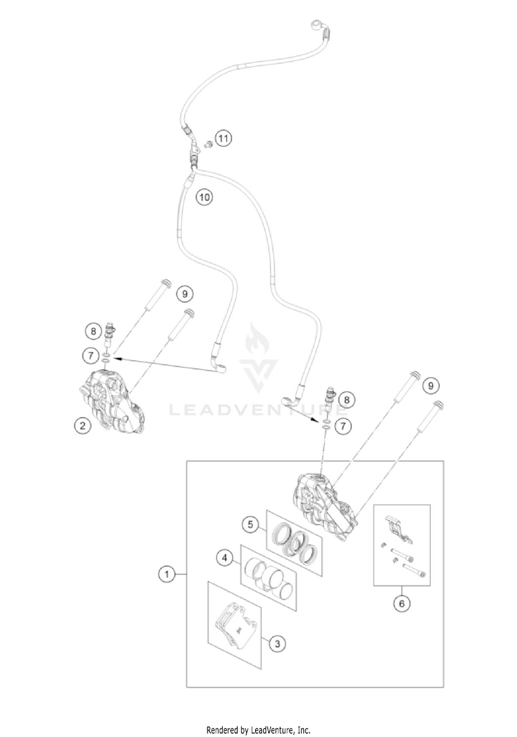 Front Brake Caliper NORDEN 901 US CHASSIS - 2022 Schematic