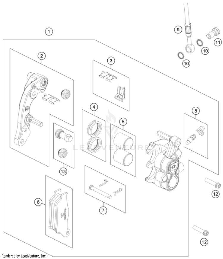 Front Brake Caliper Schematic