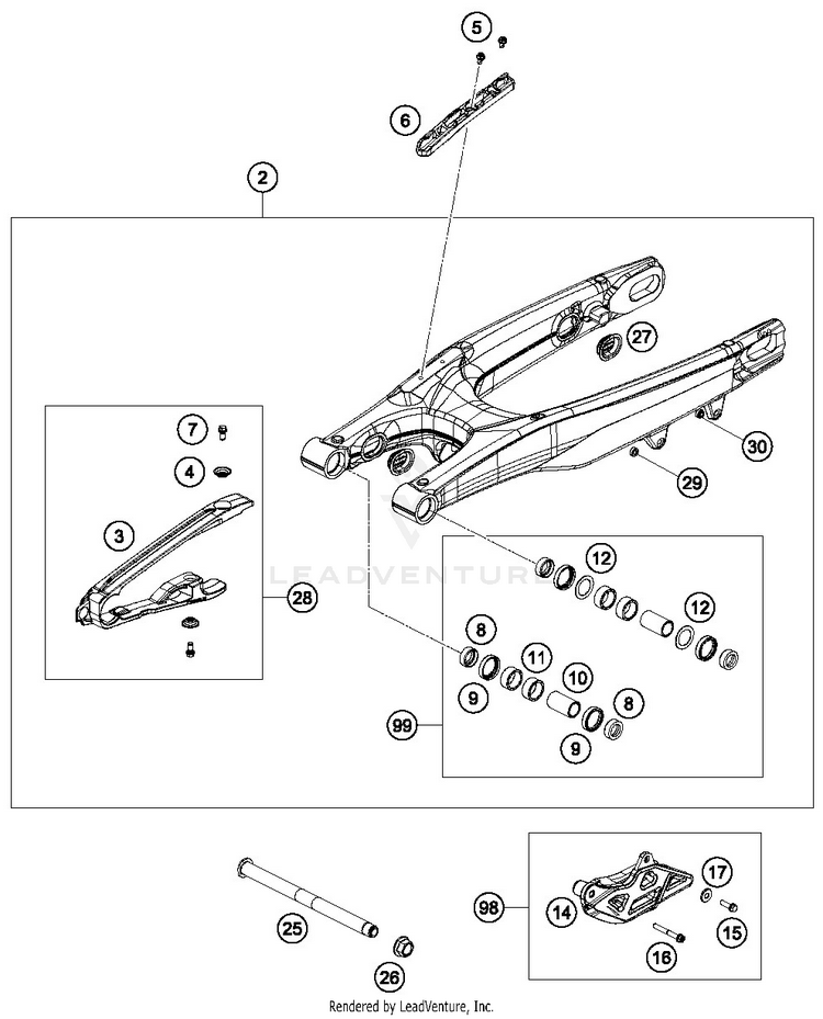 Swing Arm TC 125 CHASSIS - 2019 Schematic