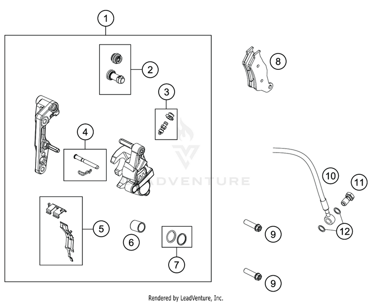 Front Brake Caliper FE 501s CHASSIS - 2020 Schematic