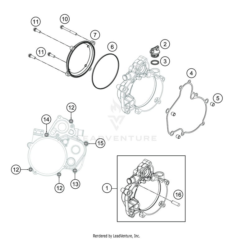 Clutch Cover TC 50 ENGINE - 2020 Schematic