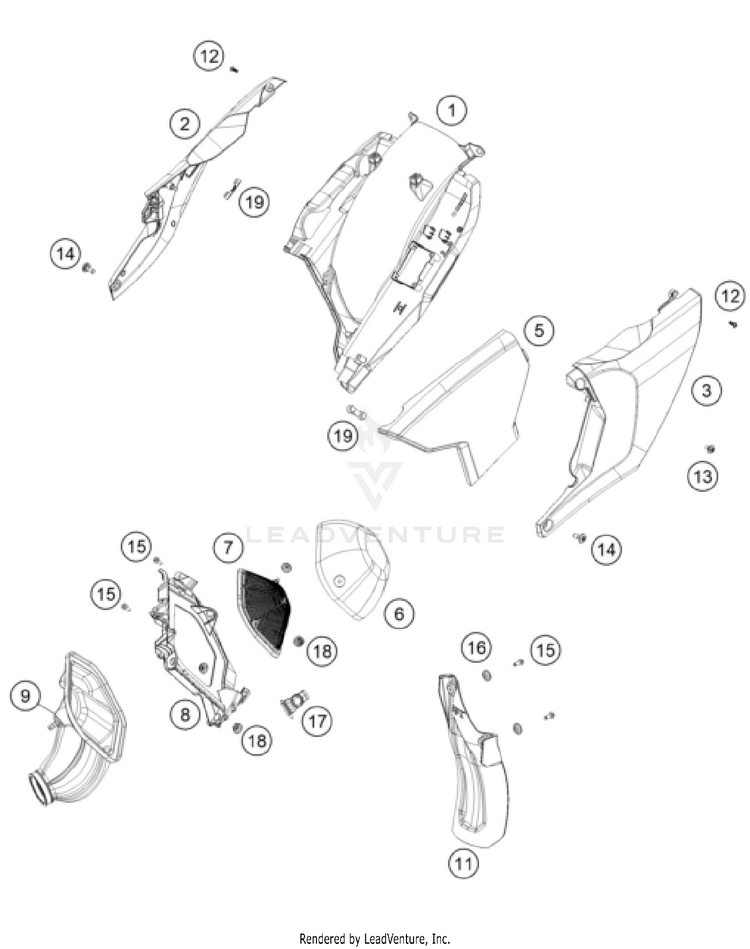 Air Filter TC 250 CHASSIS - 2025 Schematic