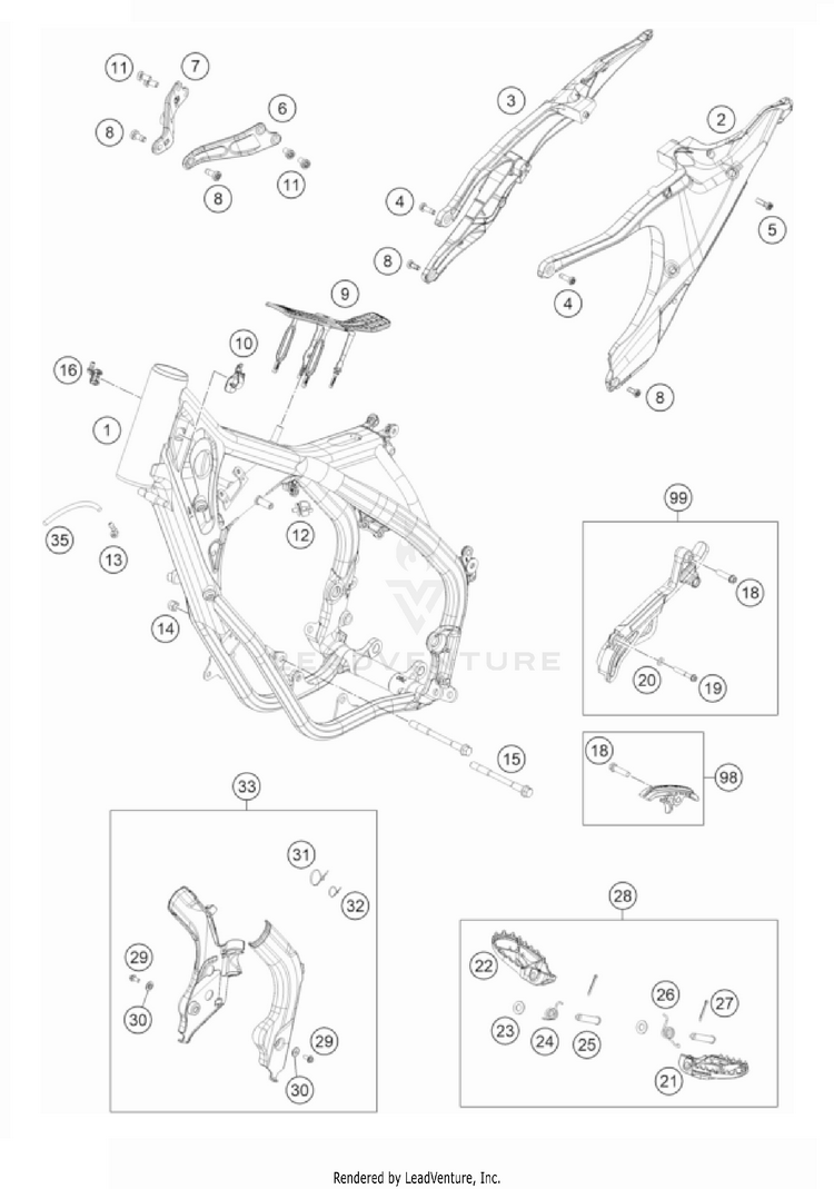Frame TC 125 CHASSIS - 2022 Schematic