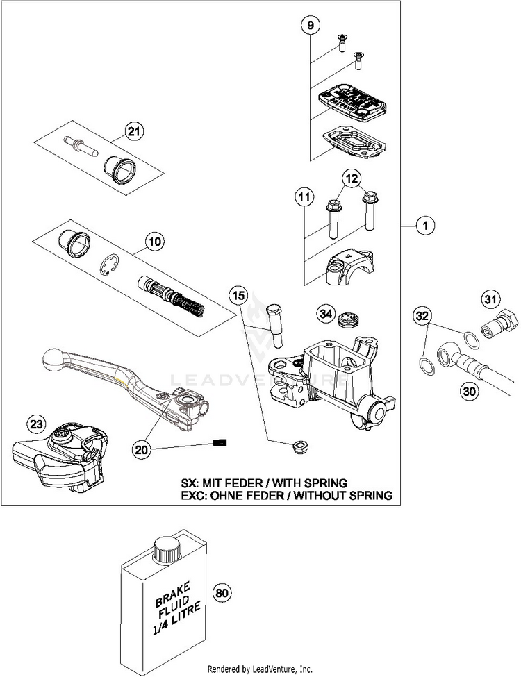 Hand Brake Cylinder FC 350 CHASSIS - 2014 Schematic