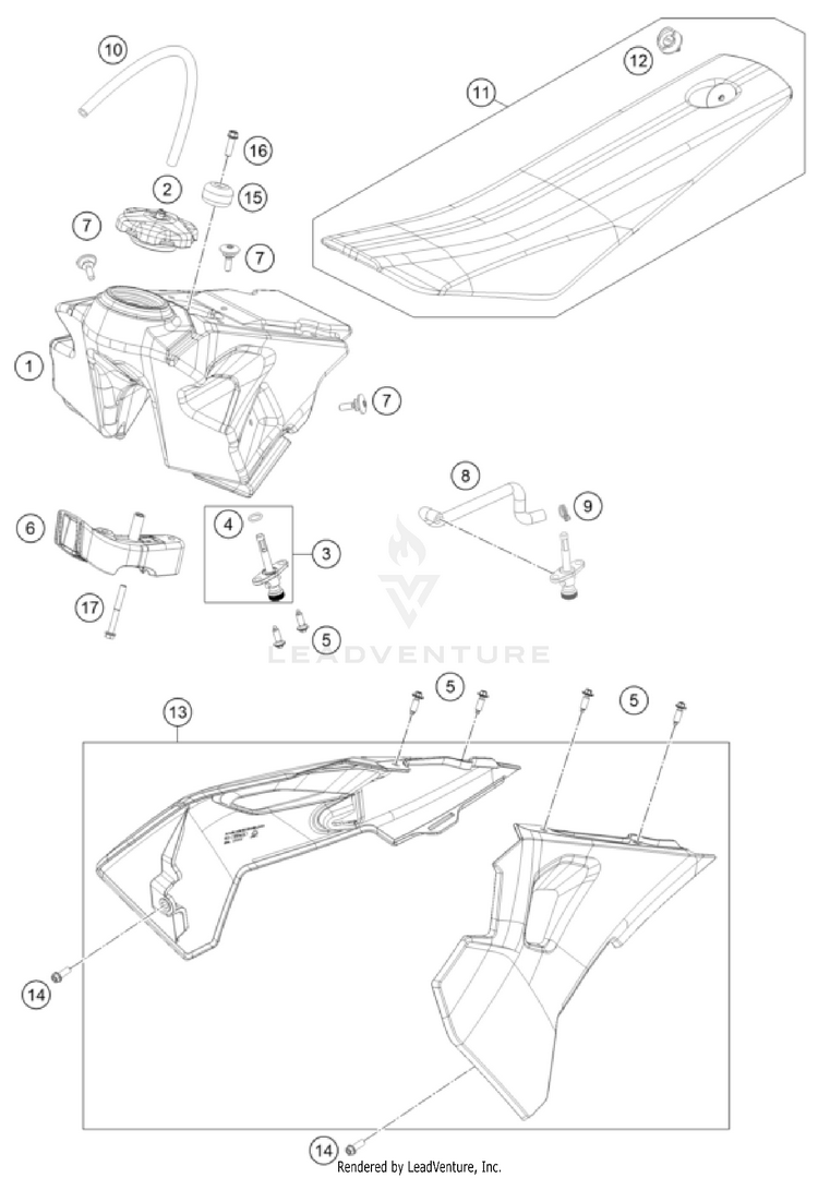 Tank, Seat TC 65 CHASSIS - 2026 Schematic