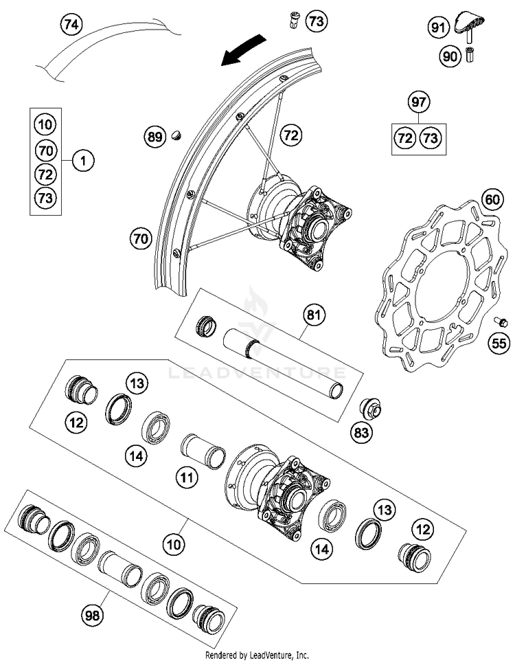 Front Wheel TC 85 CHASSIS - 2018 Schematic