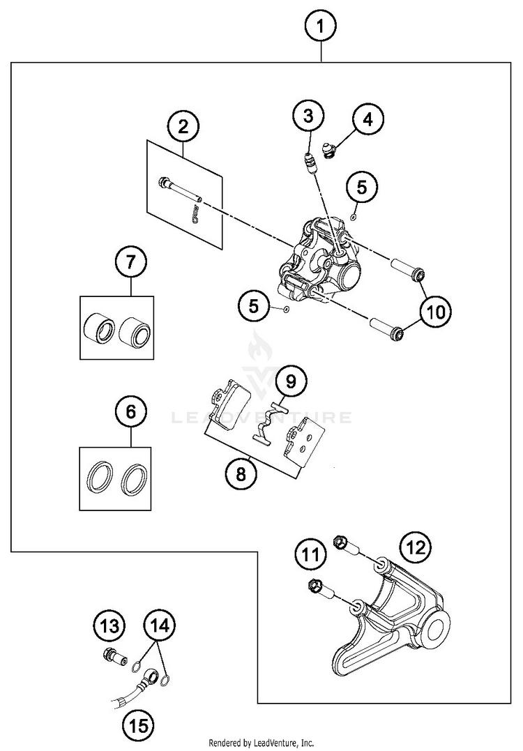 Rear Brake Caliper TC 85 19 16 CHASSIS - 2019 Schematic