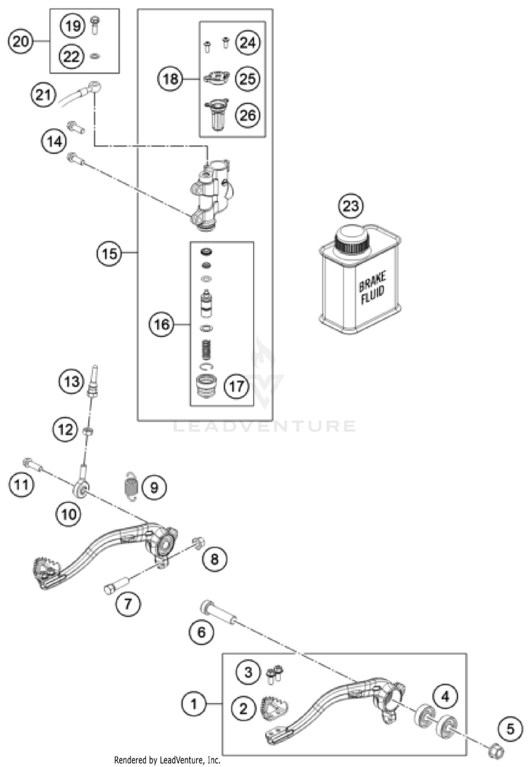 Rear Brake Control TC 65 CHASSIS - 2023 Schematic
