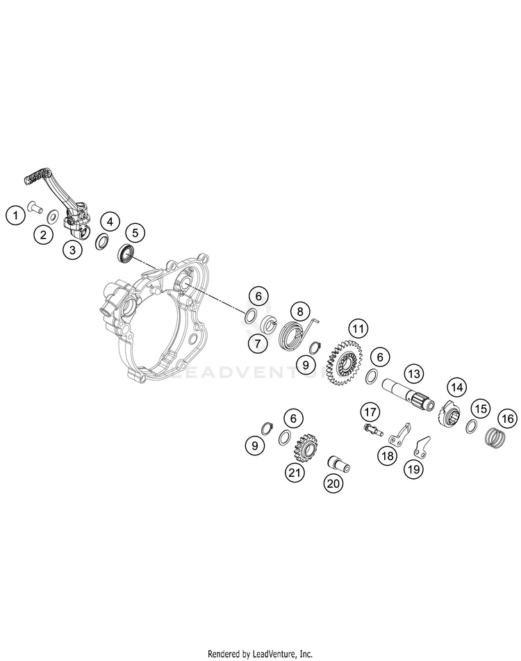 Kick Starter TC 65 Engine - 2021 Schematic
