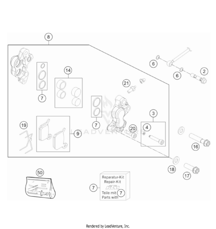Front Brake Caliper Schematic