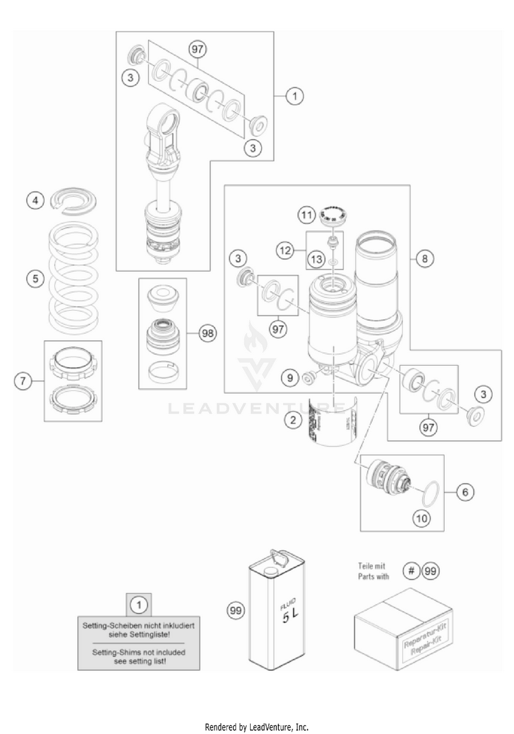 Shock Absorber Disassembled TC 50 EU CHASSIS - 2022 Schematic