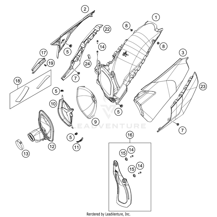 Air Filter FE 350 CHASSIS - 2021 Schematic