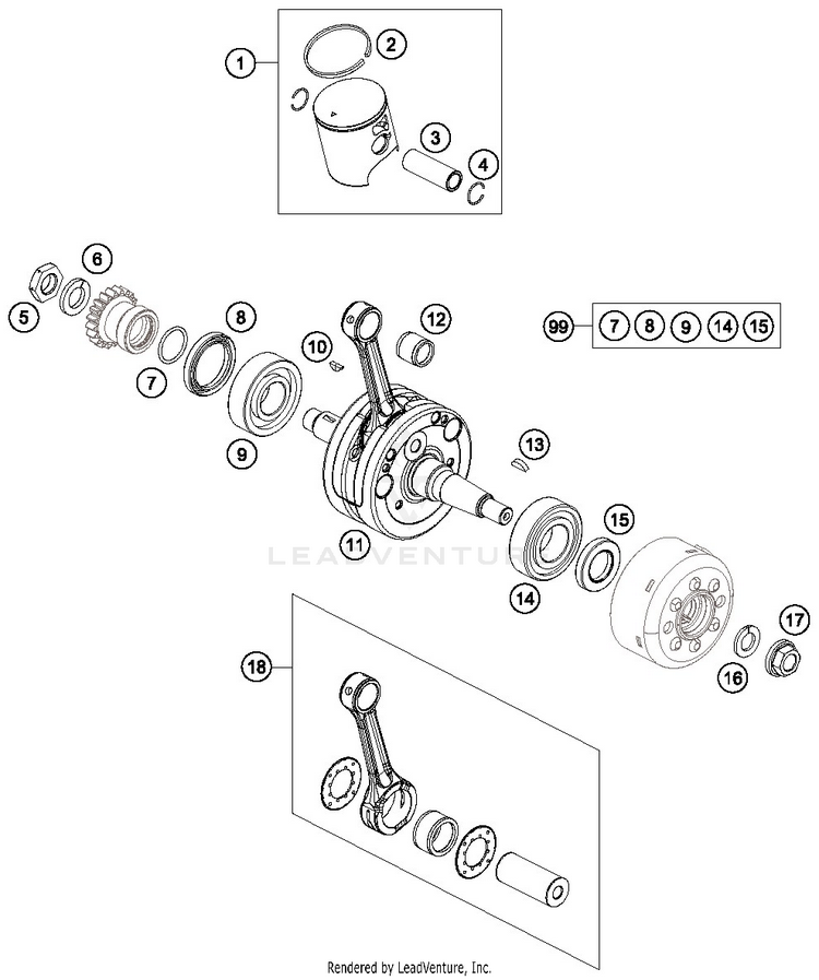 Crankshaft, Piston Schematic