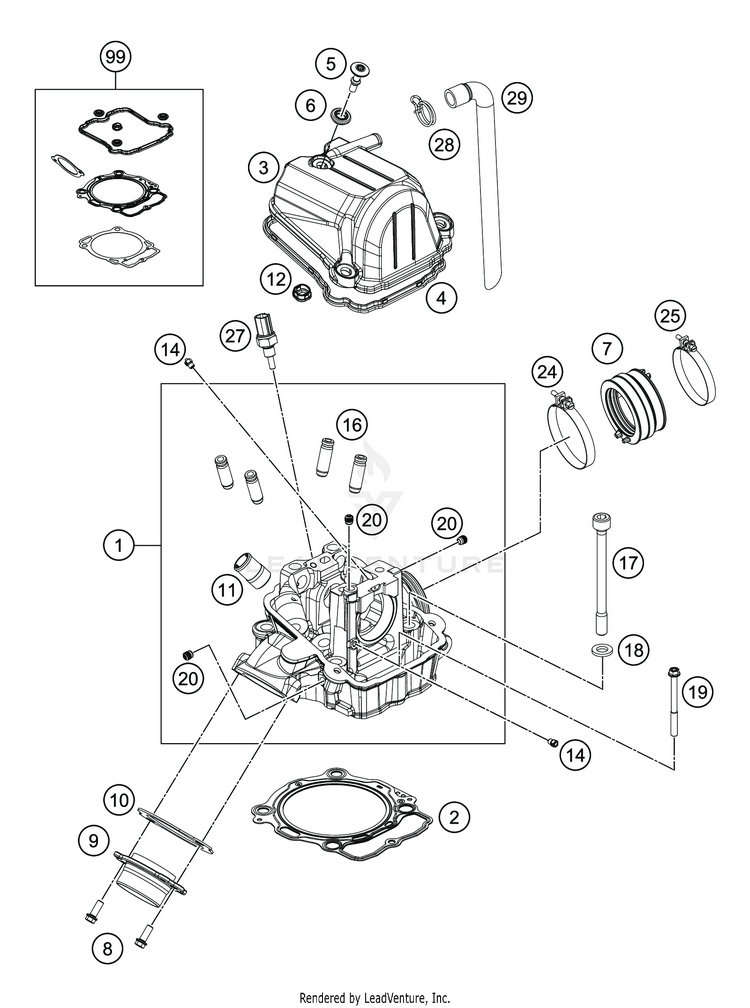 Cylinder Head FC 450 ENGINE - 2020 Schematic