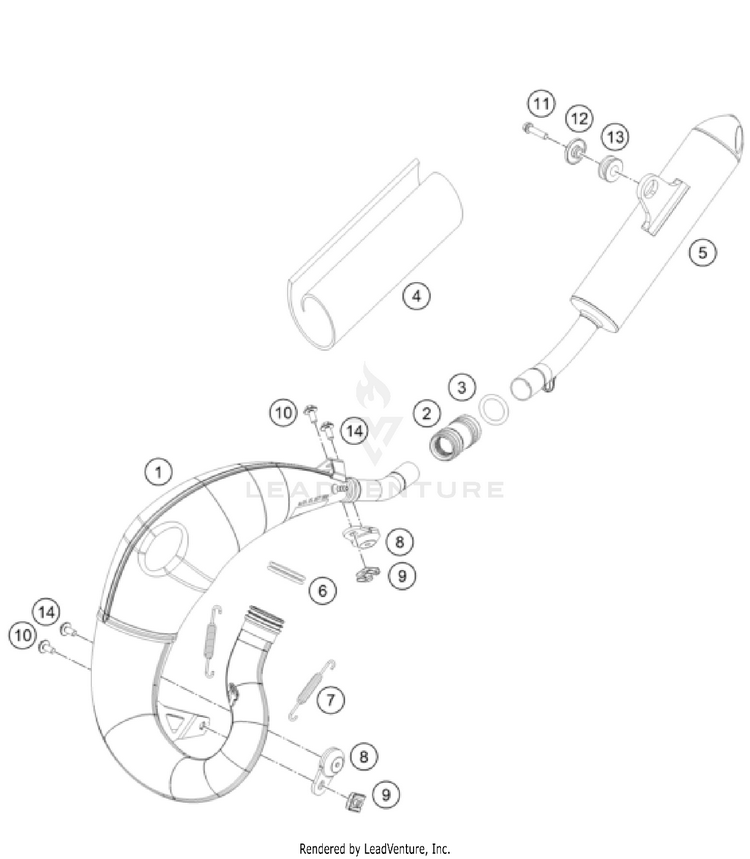 Exhaust System TC 65 CHASSIS - 2025 Schematic