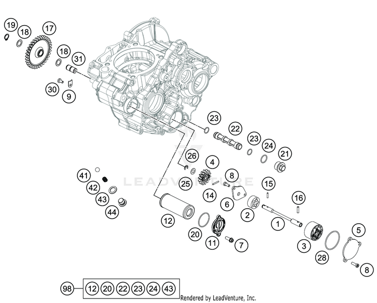 Lubricating System FE 350s ENGINE - 2020 Schematic