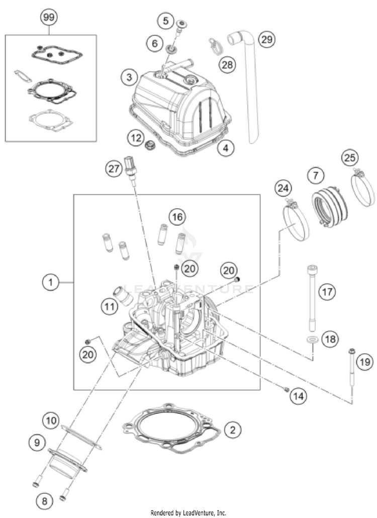 Cylinder Head FC/FX 450 ENGINE - 2024 Schematic