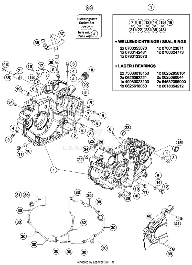 Engine Case 701 ENDURO ENGINE - 2016 Schematic