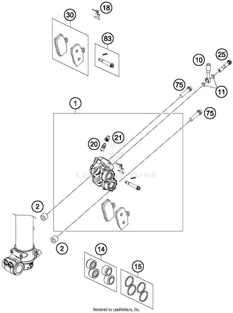 Front Brake Caliper TC 85 19/16 CHASSIS - 2019 Schematic