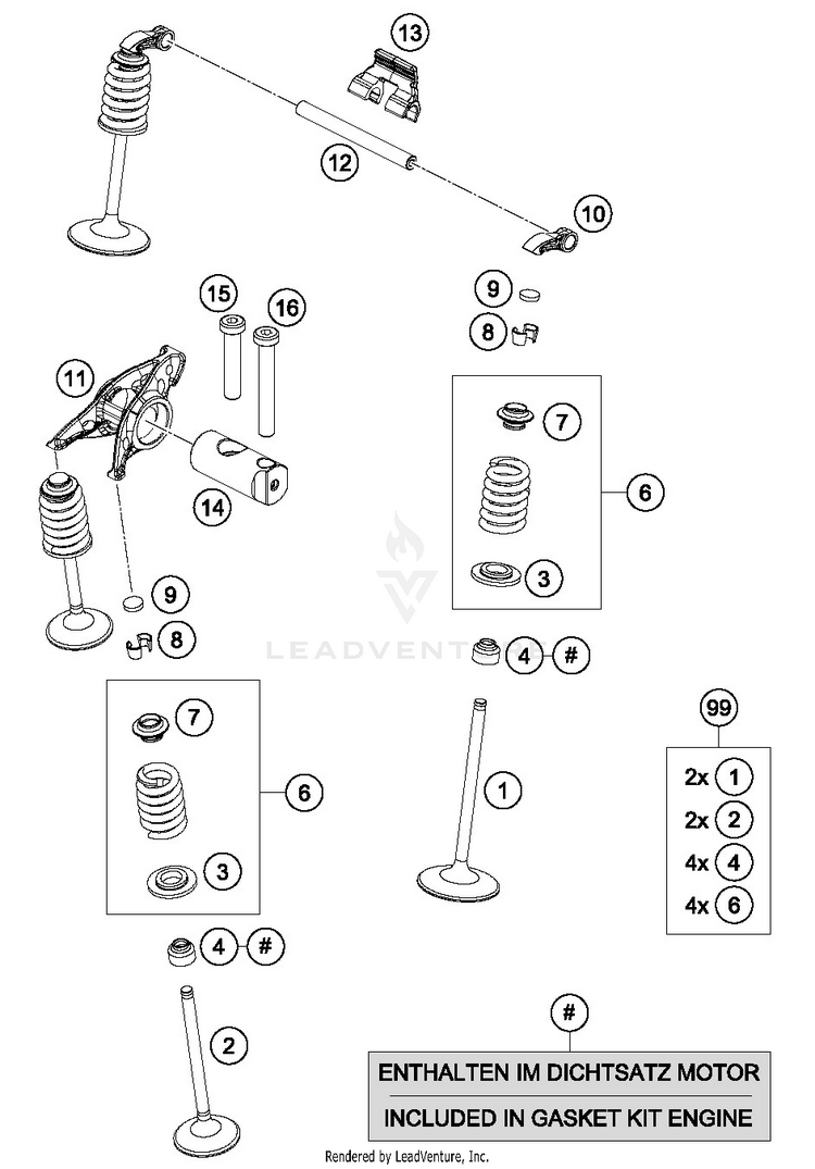 Valve Drive 701 ENDURO ENGINE - 2017 Schematic