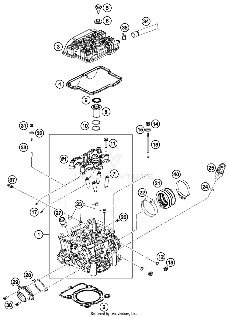 Cylinder Head FE 250 ENGINE - 2018 Schematic