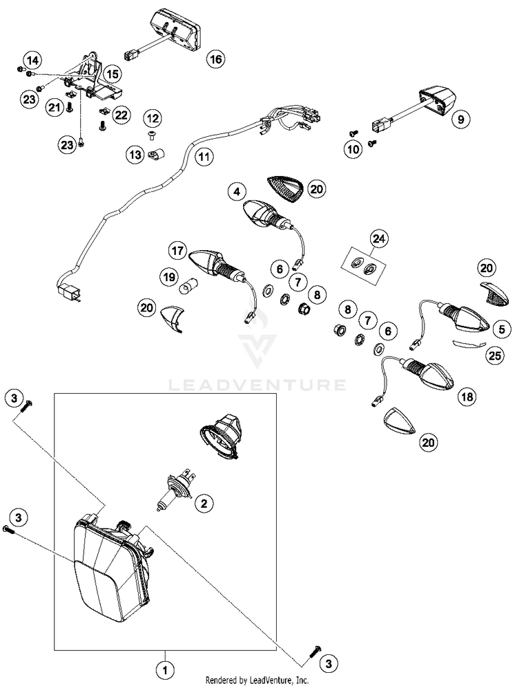 Lighting System 701 SUPERMOTO CHASSIS - 2018 Schematic
