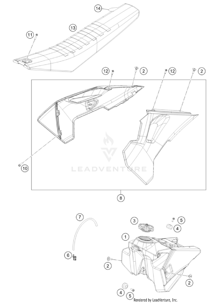 Tank, Seat FS 450 CHASSIS - 2024 Schematic