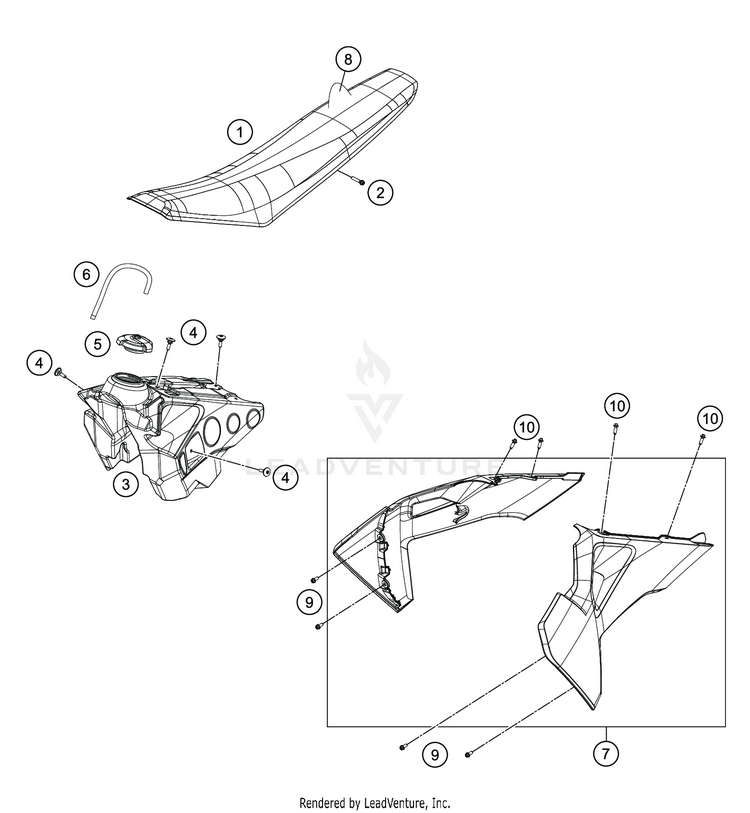 Tank, Seat FS 450 CHASSIS - 2020 Schematic