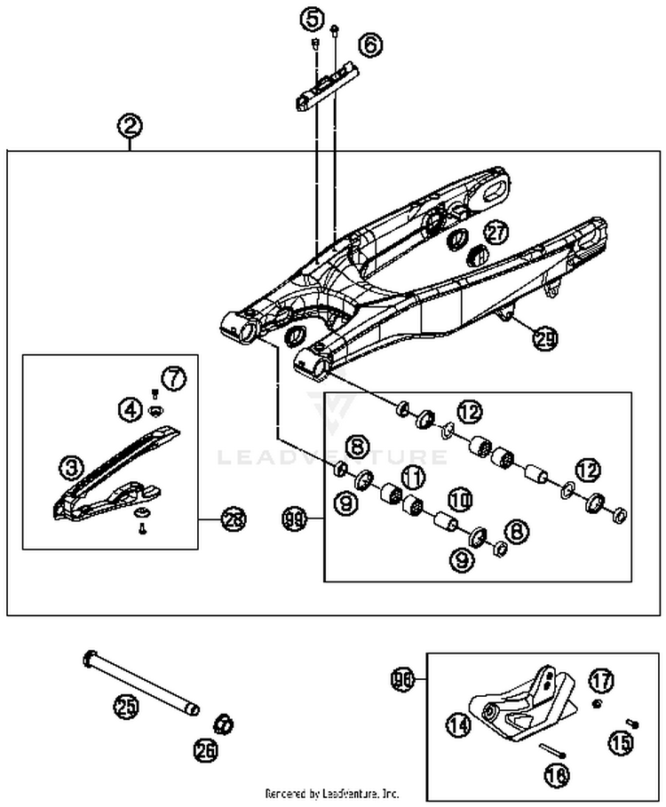 Swing Arm FC 450 CHASSIS - 2015 Schematic
