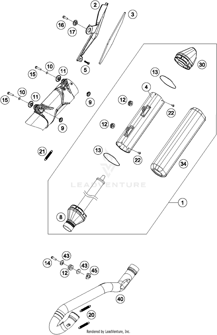 Exhaust System FC 450 CHASSIS - 2014 Schematic