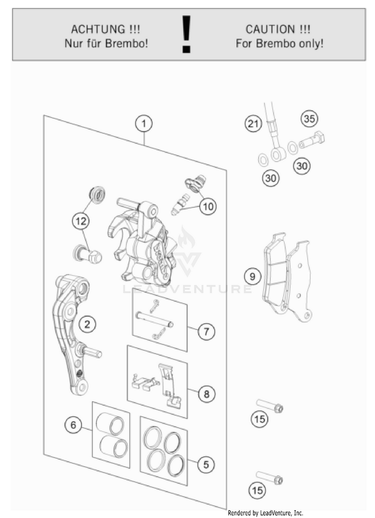 Front Brake Caliper FX 350 CHASSIS - 2024 Schematic
