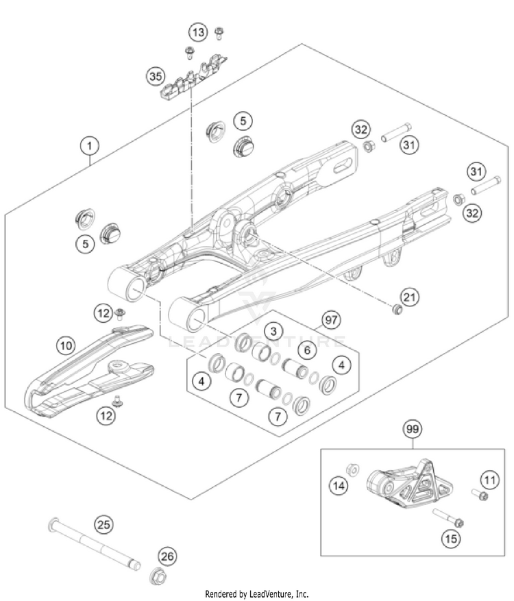 Swing Arm TC 50 CHASSIS - 2025 Schematic