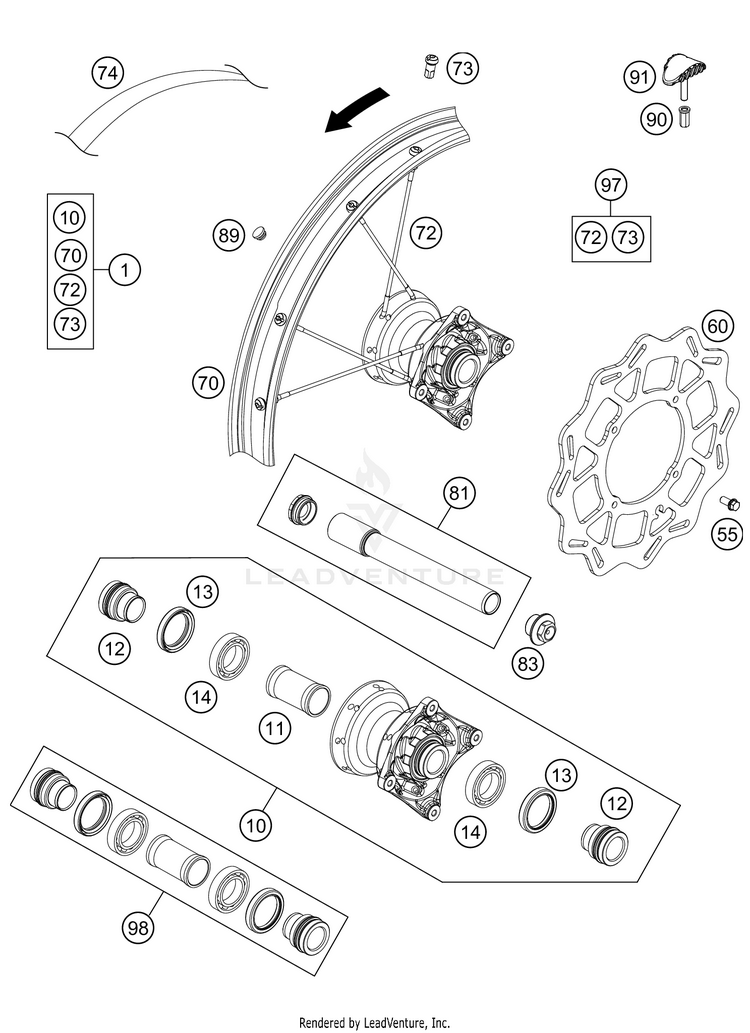 Front Wheel TC 85 CHASSIS - 2021 Schematic