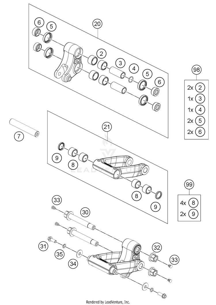 Pro Lever Linking 701 ENDURO CHASSIS - 2021 Schematic