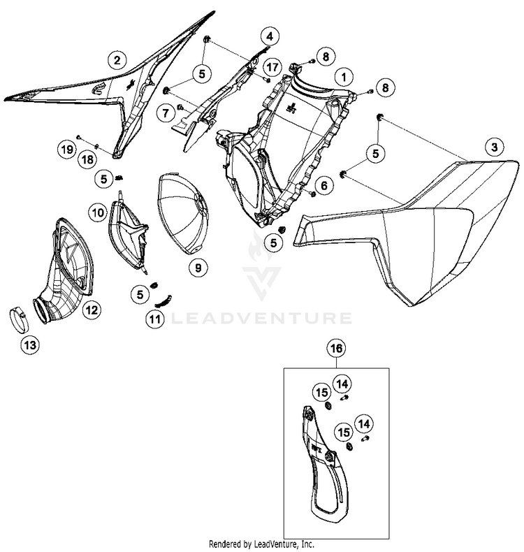 Air Filter TC 125 CHASSIS - 2017 Schematic