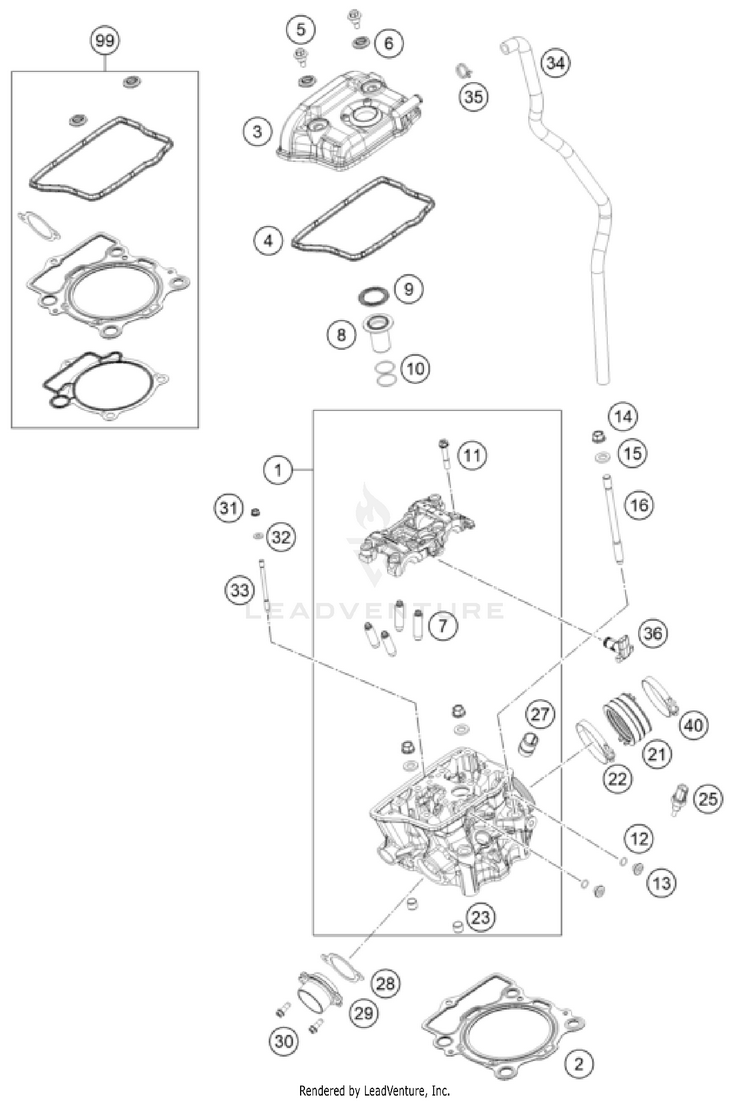 Cylinder Head FX 350 ENGINE - 2023 Schematic