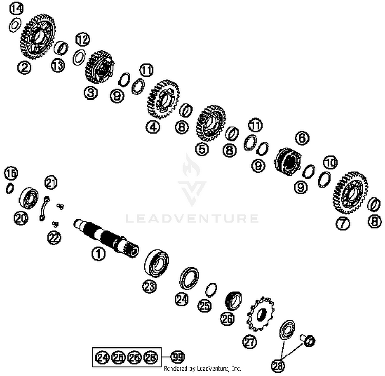 Transmission Ii - Countershaft FC 450 ENGINE - 2014 Schematic