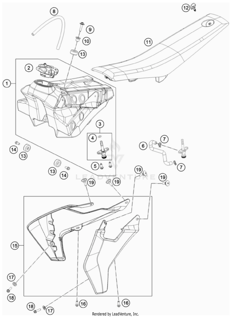 Tank, Seat TC 65 CHASSIS - 2023 Schematic