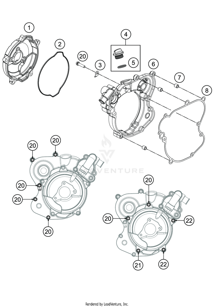Clutch Cover TC 65 ENGINE - 2020 Schematic