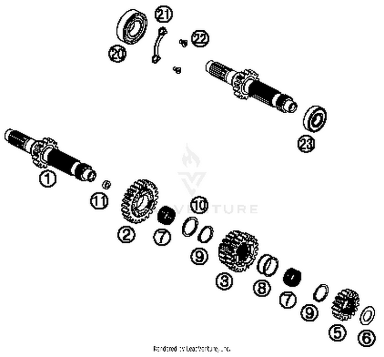 Transmission I - Main Shaft FC 450 ENGINE - 2015 Schematic